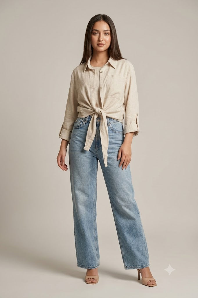 Luminea Capri Relaxed Shirt - Desert Sand
