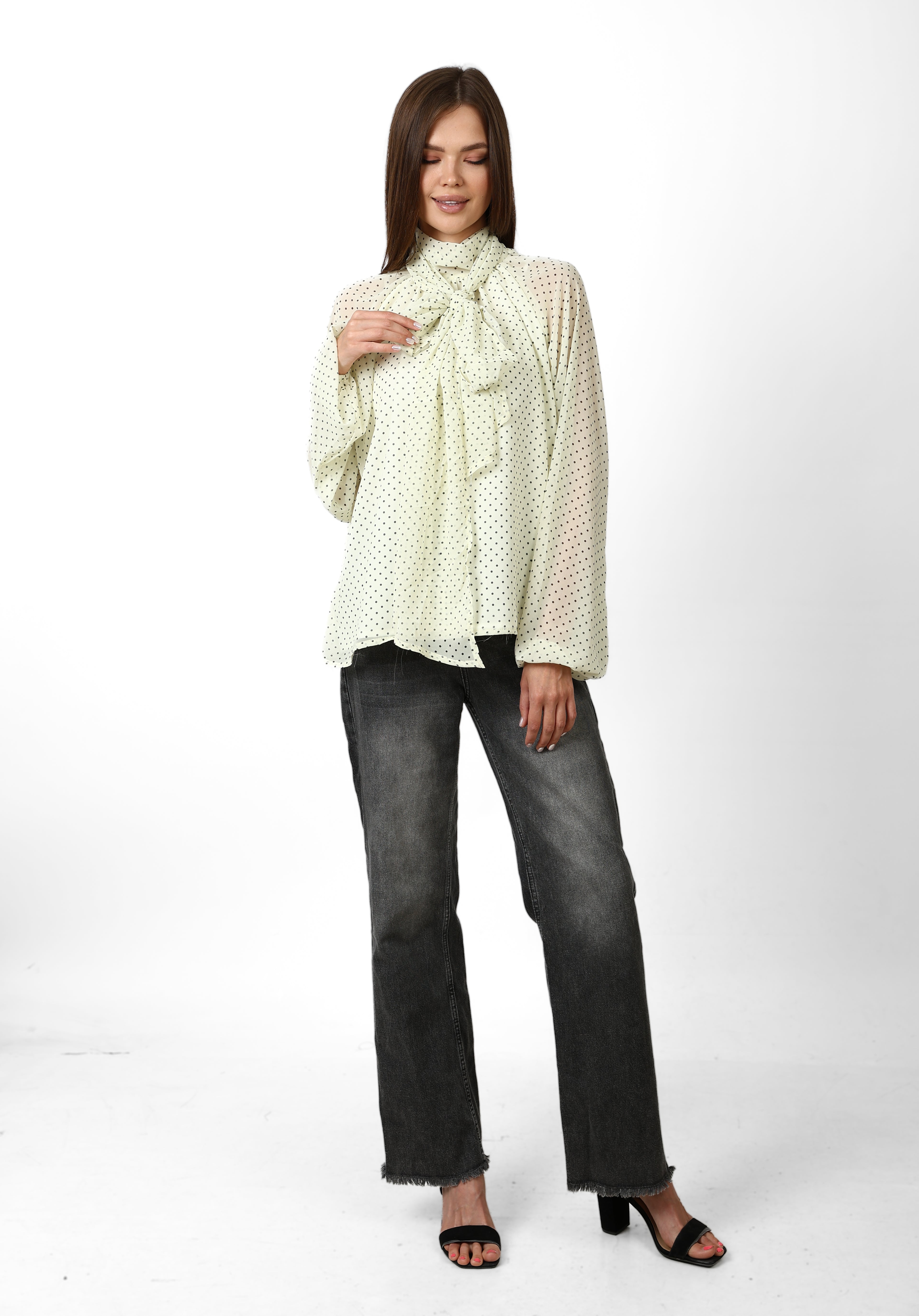 POLKA DOT BLOUSE WITH BOW