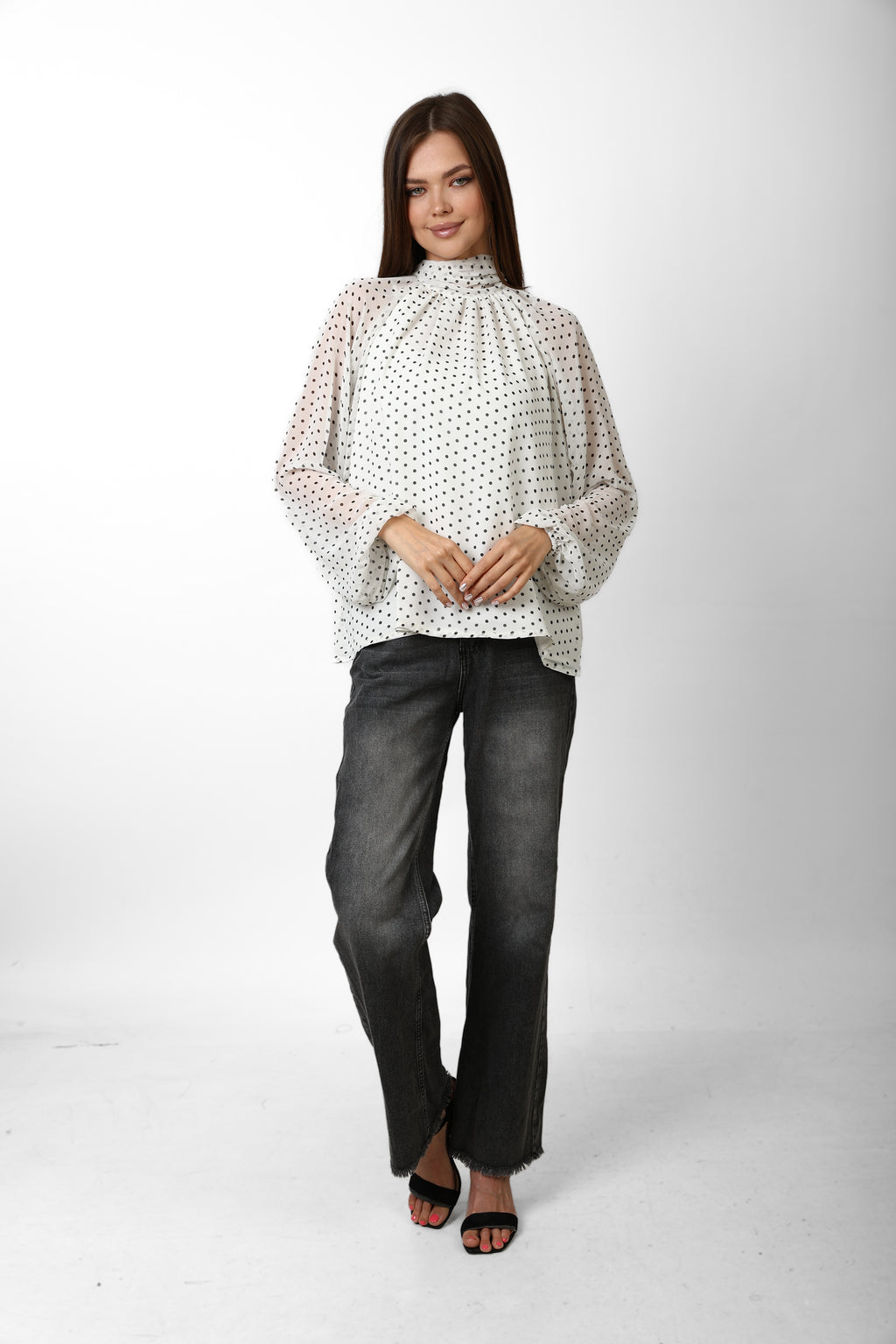 POLKA DOT BLOUSE WITH BOW