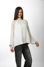 POLKA DOT BLOUSE WITH BOW