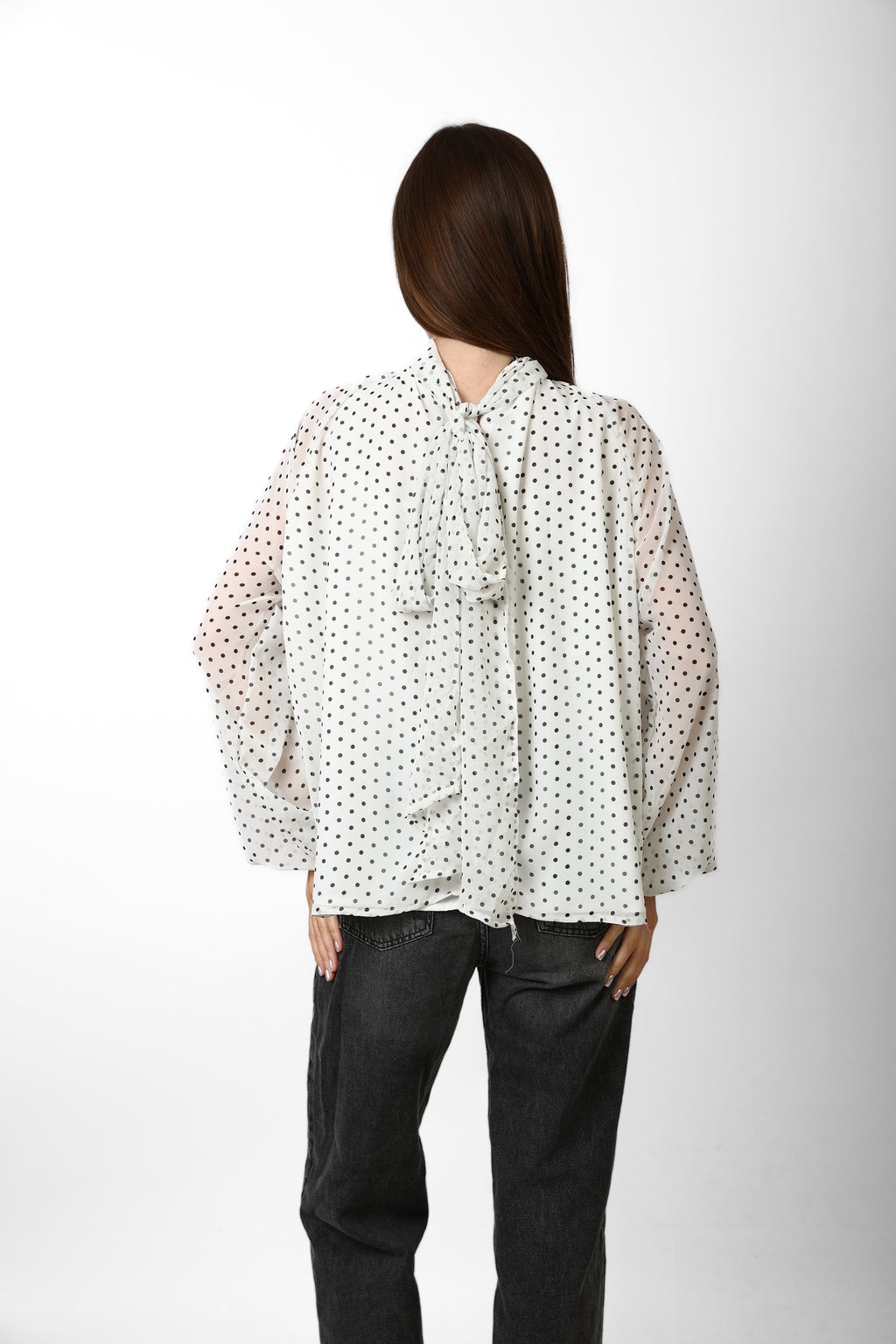 POLKA DOT BLOUSE WITH BOW