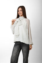POLKA DOT BLOUSE WITH BOW