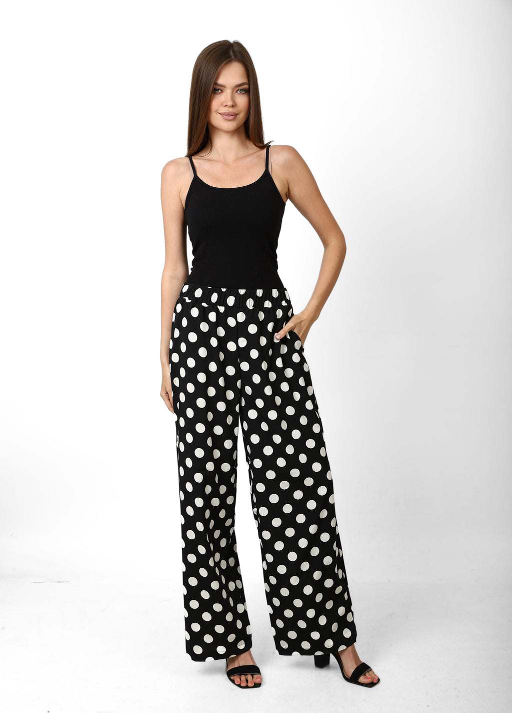 Polka Wide-Leg Pants