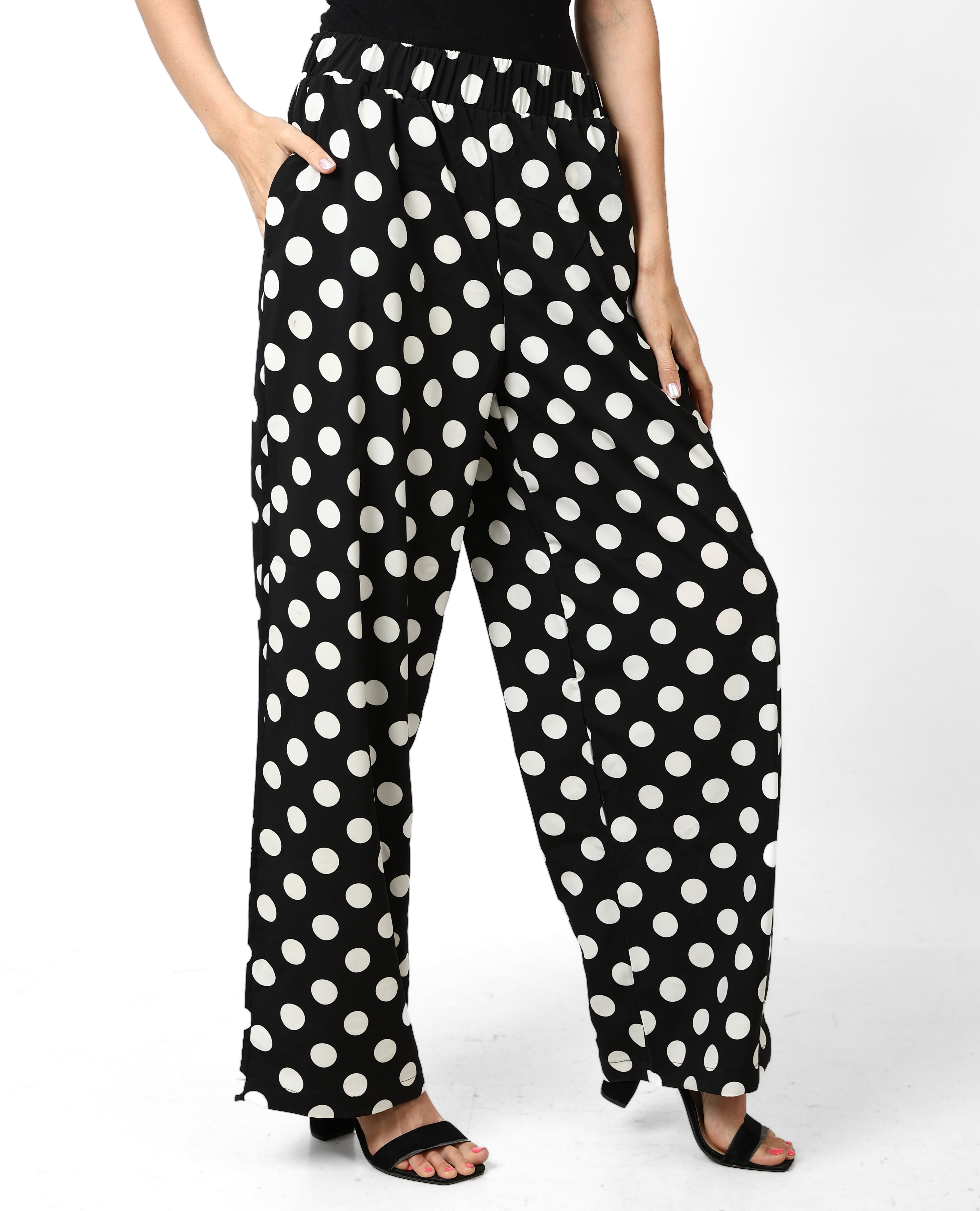 Polka Wide-Leg Pants