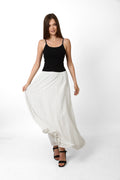 MIDI POLKA DOTS SKIRT - WHITE