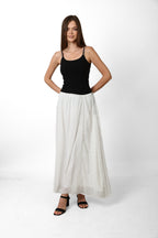 MIDI POLKA DOTS SKIRT - WHITE