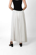 MIDI POLKA DOTS SKIRT - WHITE
