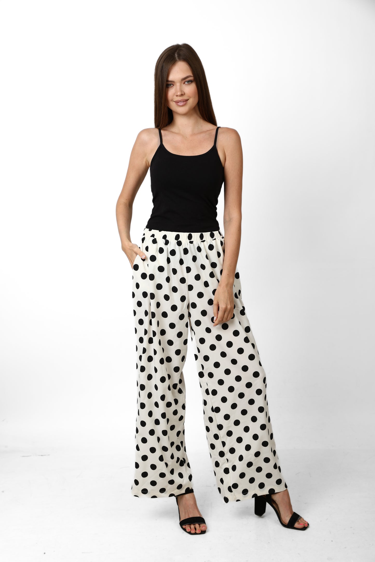 Polka Wide-Leg Pants