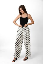 Riviera Polka Flow Pants - White