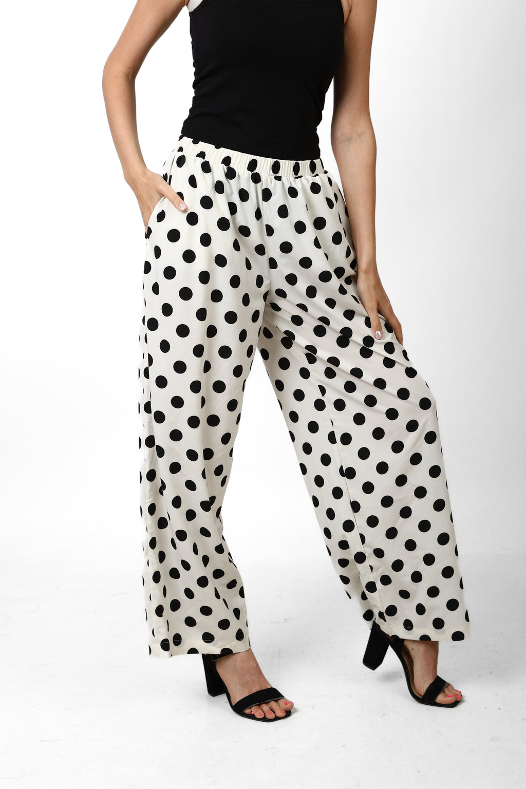Polka Wide-Leg Pants