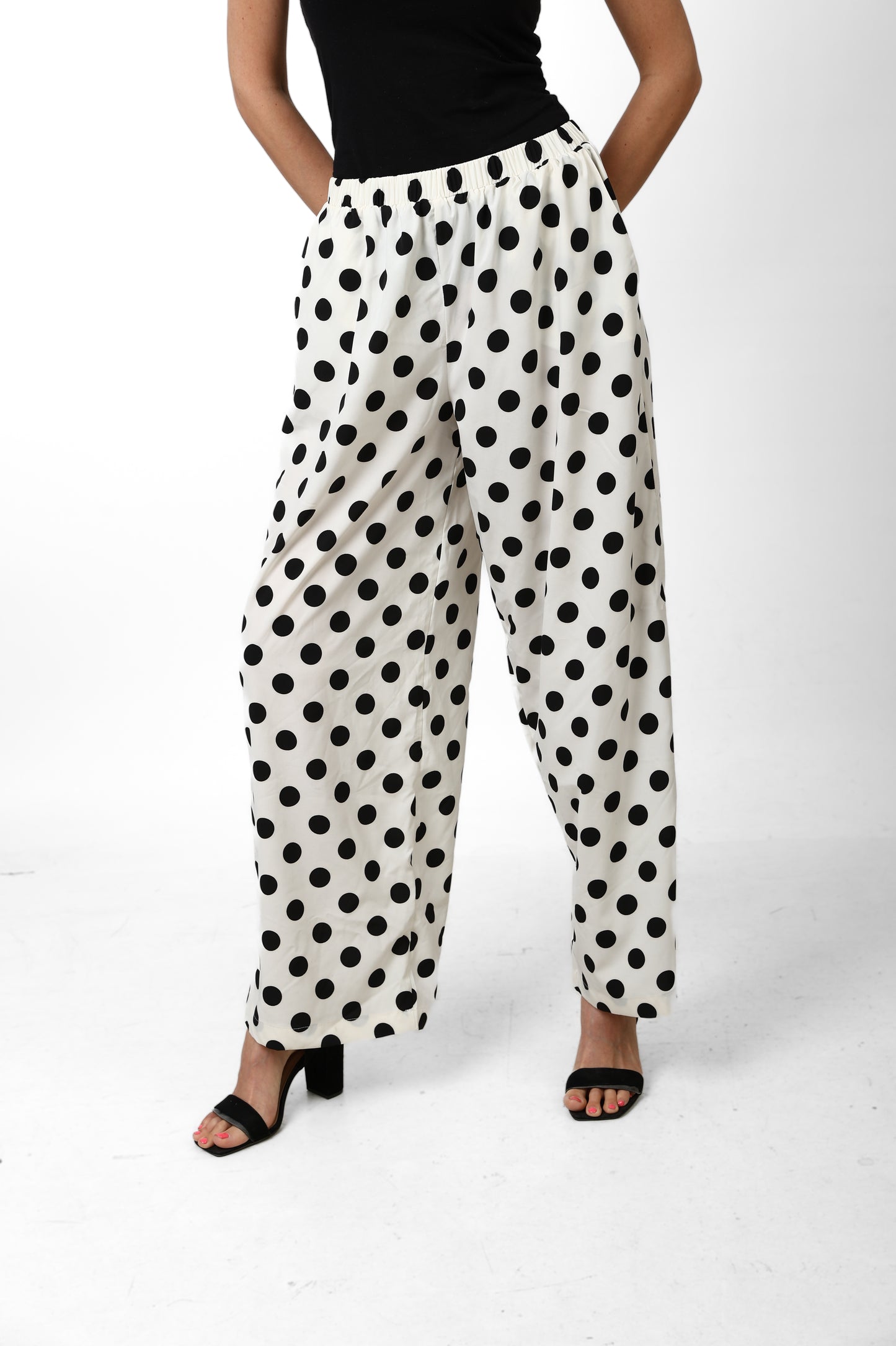 Polka Wide-Leg Pants