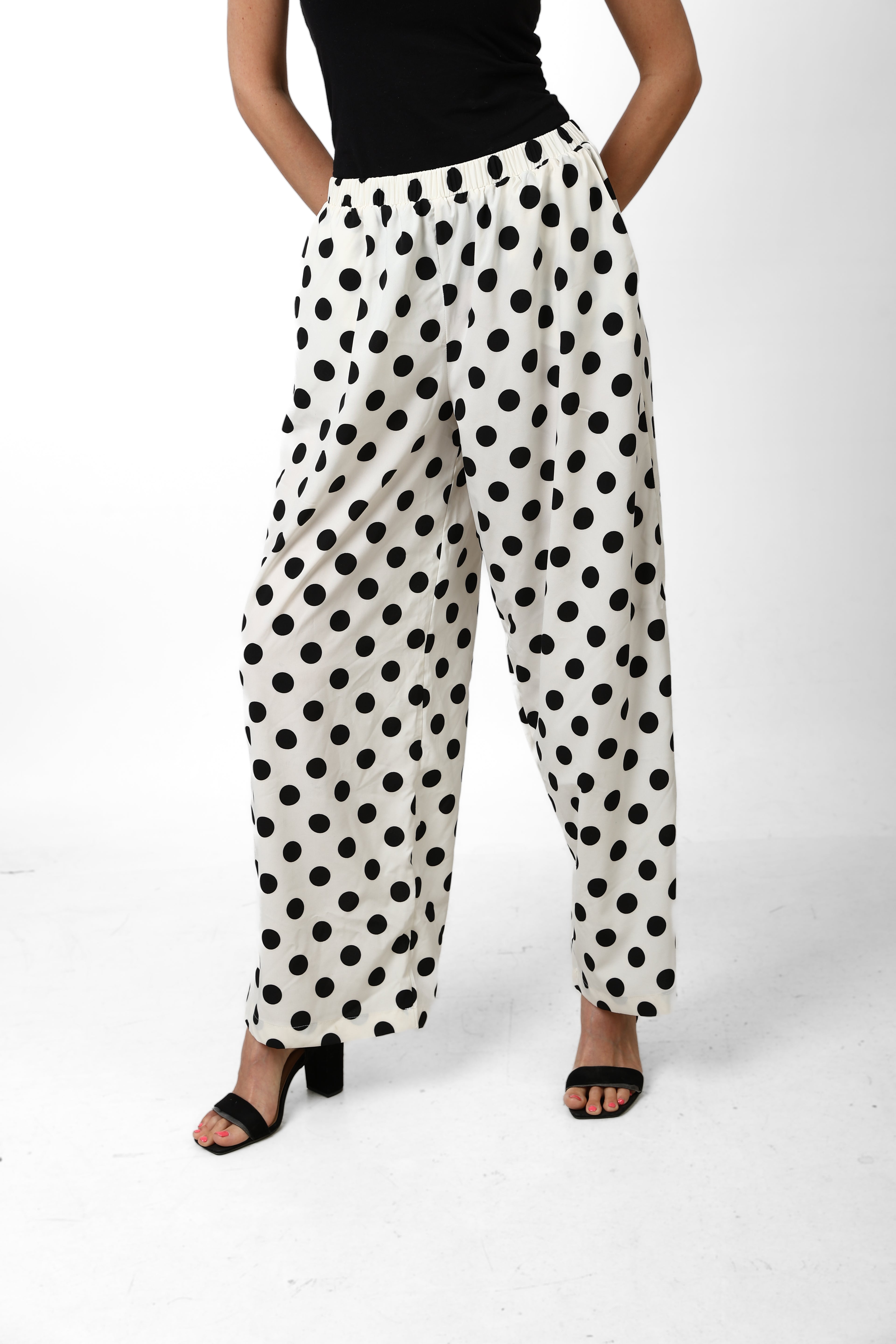 Polka Wide-Leg Pants