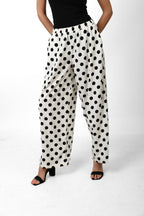 Riviera Polka Flow Pants - White