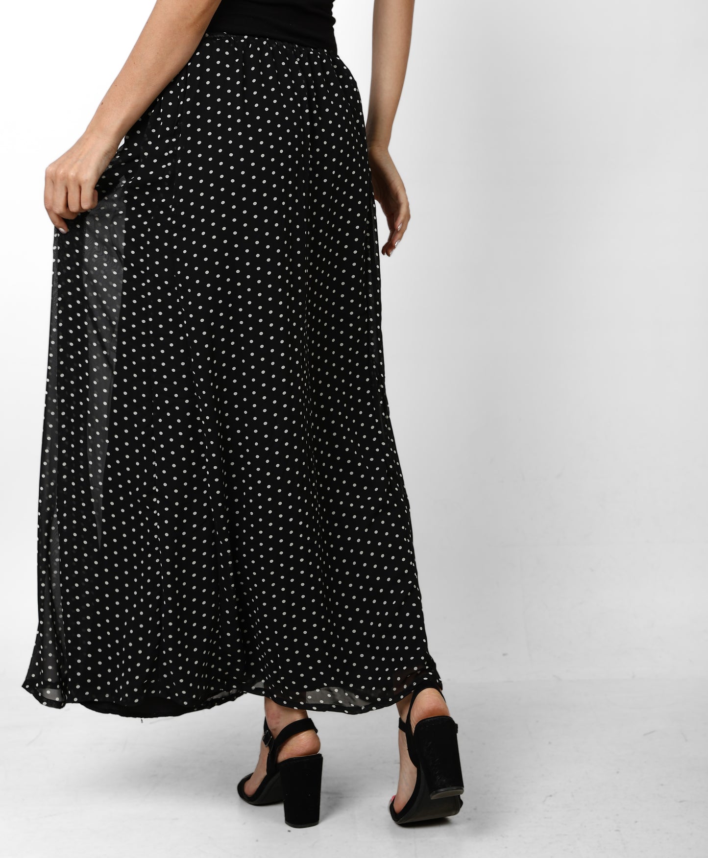 MIDI POLKA DOTS SKIRT