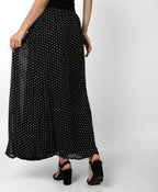 Grace Polka Maxi Skirt - Black