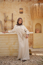 Linen Maxi Amalfi Dress with matching Capri Shirt - Desert Sand
