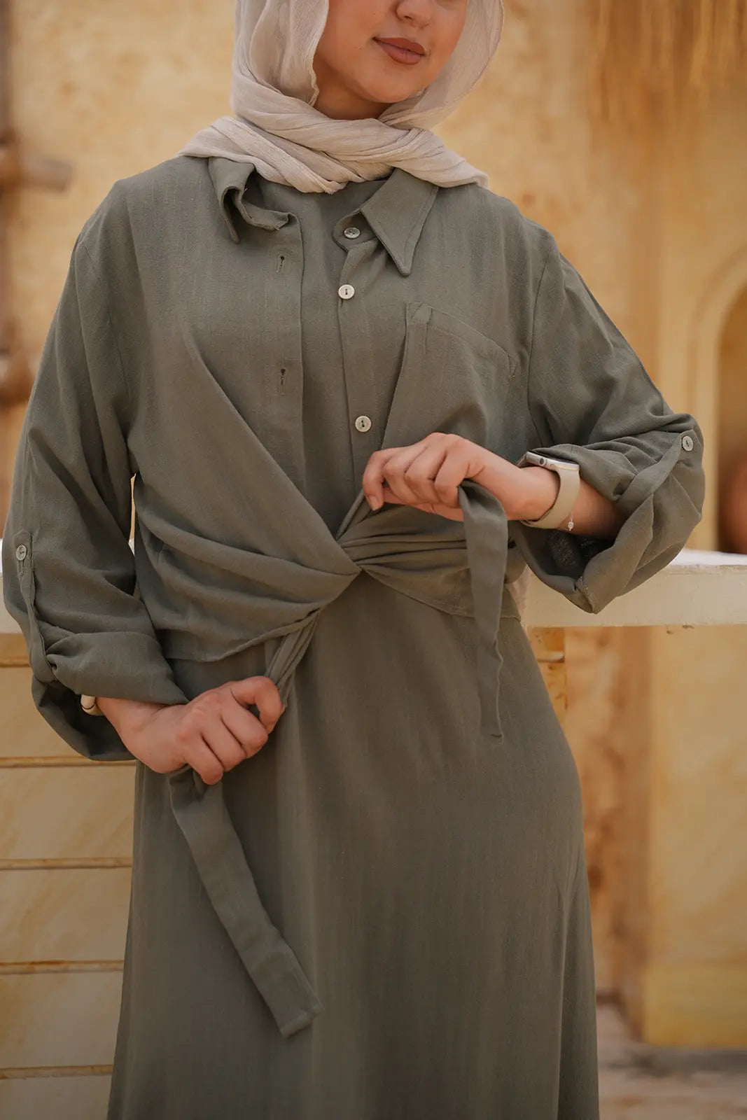 Luminea Capri Relaxed Shirt - Olive Grove
