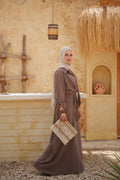 Linen Maxi Amalfi Dress with matching Capri Shirt - Café Mocha