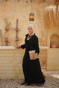Linen Maxi Amalfi Dress with matching Capri Shirt - Black