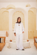 Luminea™ Lyocell Shirt & Wide-Leg Trouser Set - White