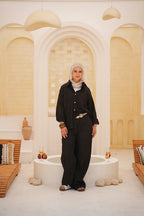 Luminea™ Lyocell Shirt & Wide-Leg Trouser Set - Black