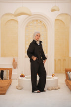 Luminea™ Lyocell Shirt & Wide-Leg Trouser Set - Black