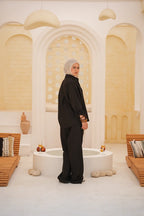 Luminea™ Lyocell Shirt & Wide-Leg Trouser Set - Black