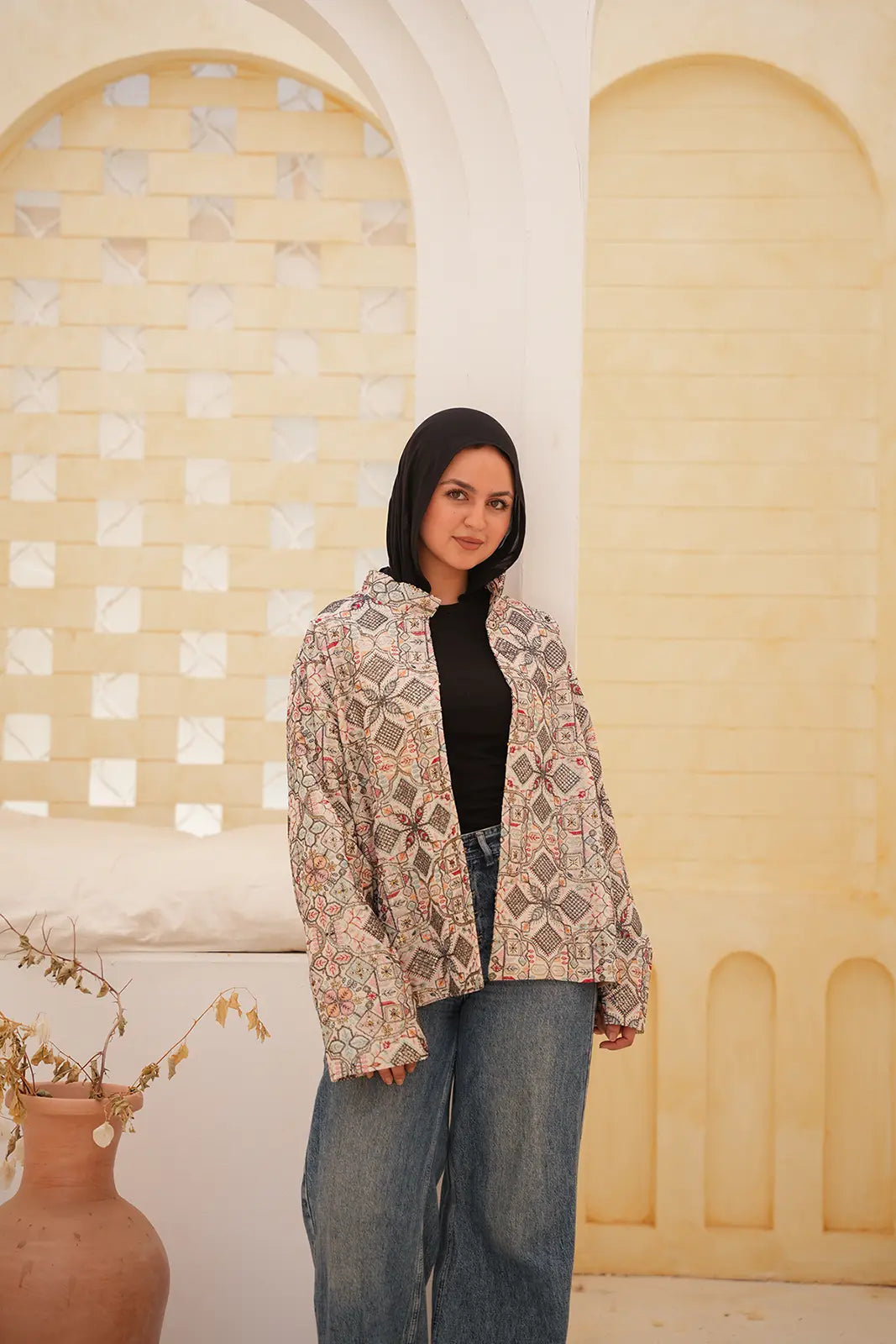 Indian Heritage Mosaic Embroidered Jacket