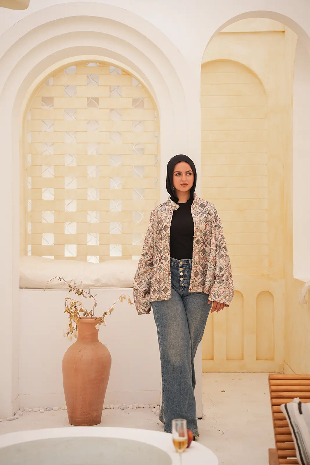 Indian Heritage Mosaic Embroidered Jacket