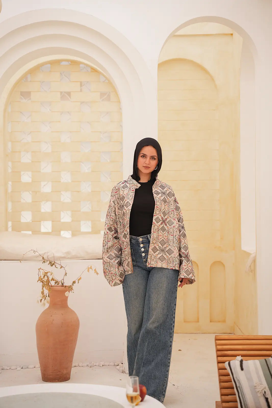 Indian Heritage Mosaic Embroidered Jacket