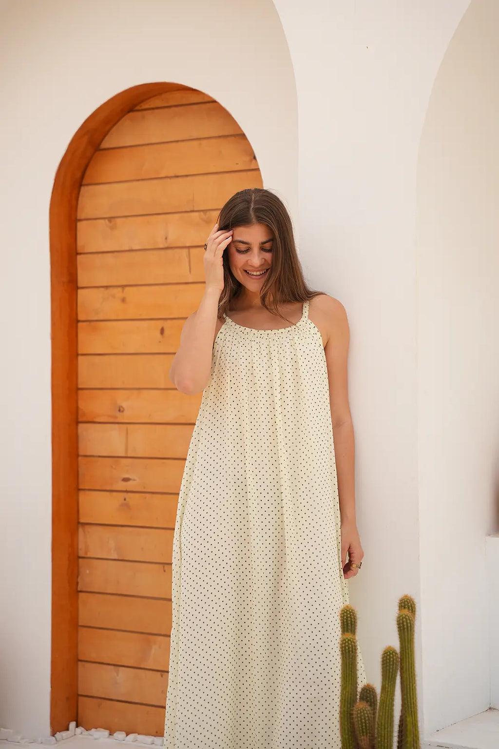 Luminea Parisian Polka Dot Maxi Dress - Butter Yellow