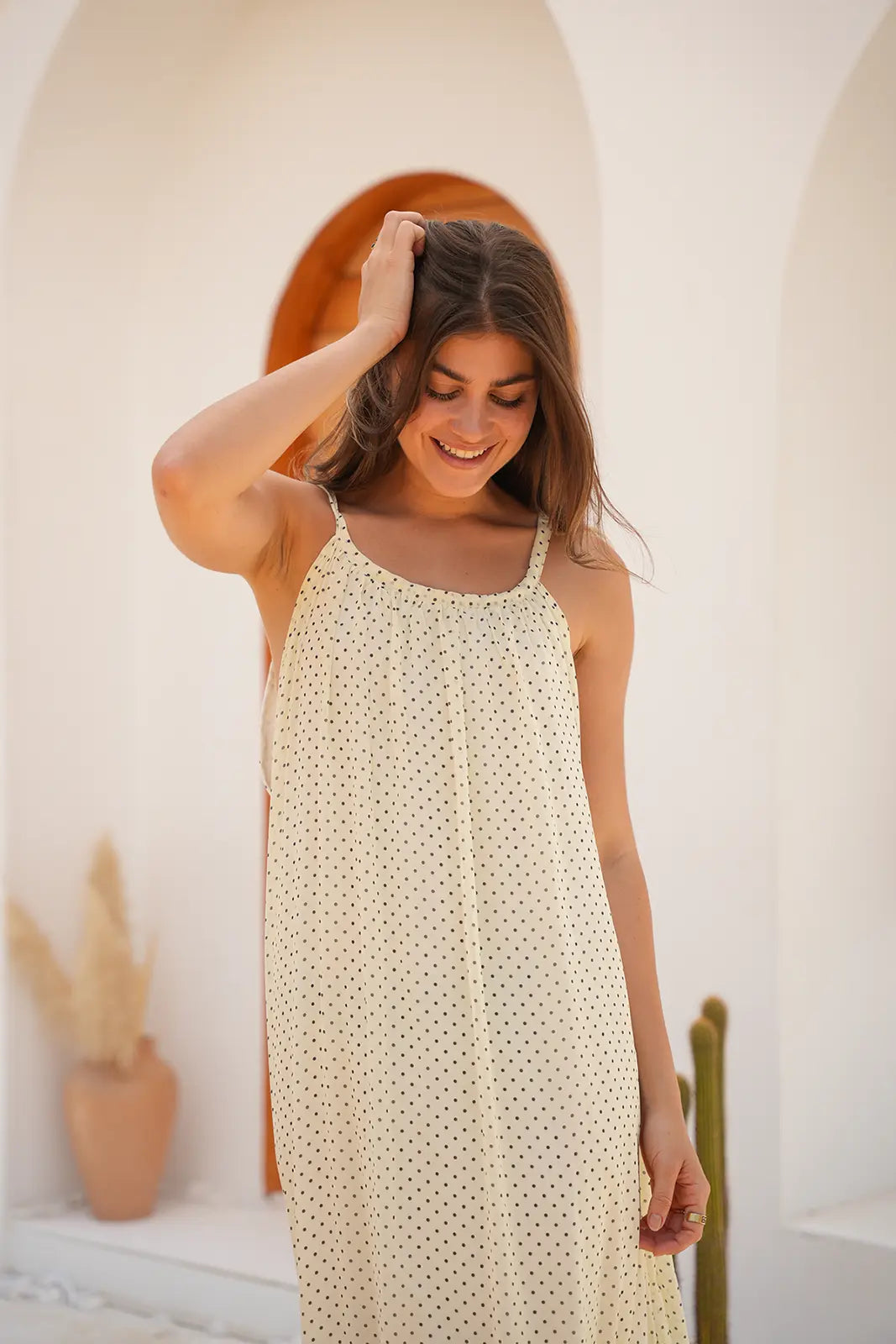 Luminea Parisian Polka Dot Maxi Dress - Butter Yellow
