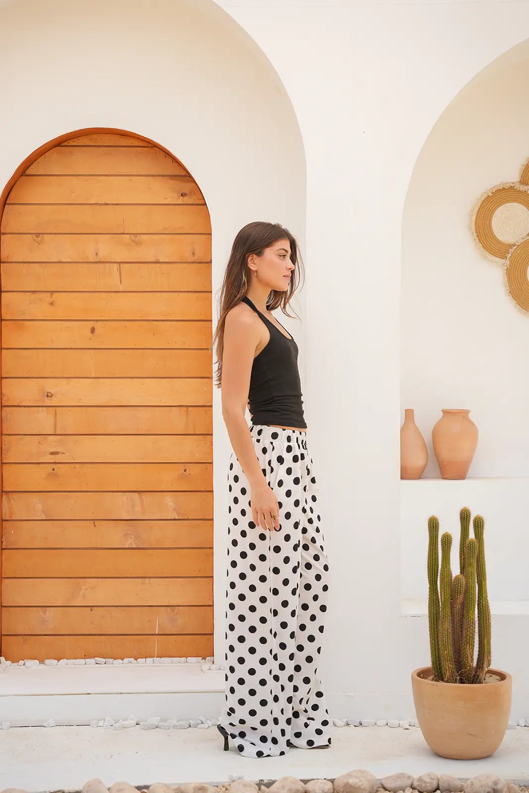 Riviera Polka Flow Pants -Off-White