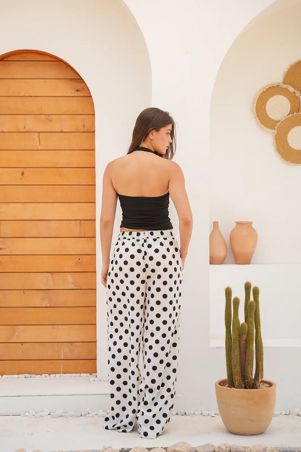 Riviera Polka Flow Pants -Off-White