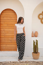 Riviera Polka Flow Pants - Black