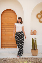 Riviera Polka Flow Pants - Black