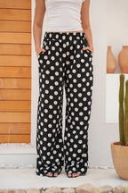 Riviera Polka Flow Pants - Black