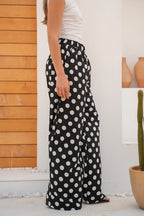 Riviera Polka Flow Pants - Black