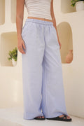 Oxford Baby Blue Stripe Wide-Leg Trousers