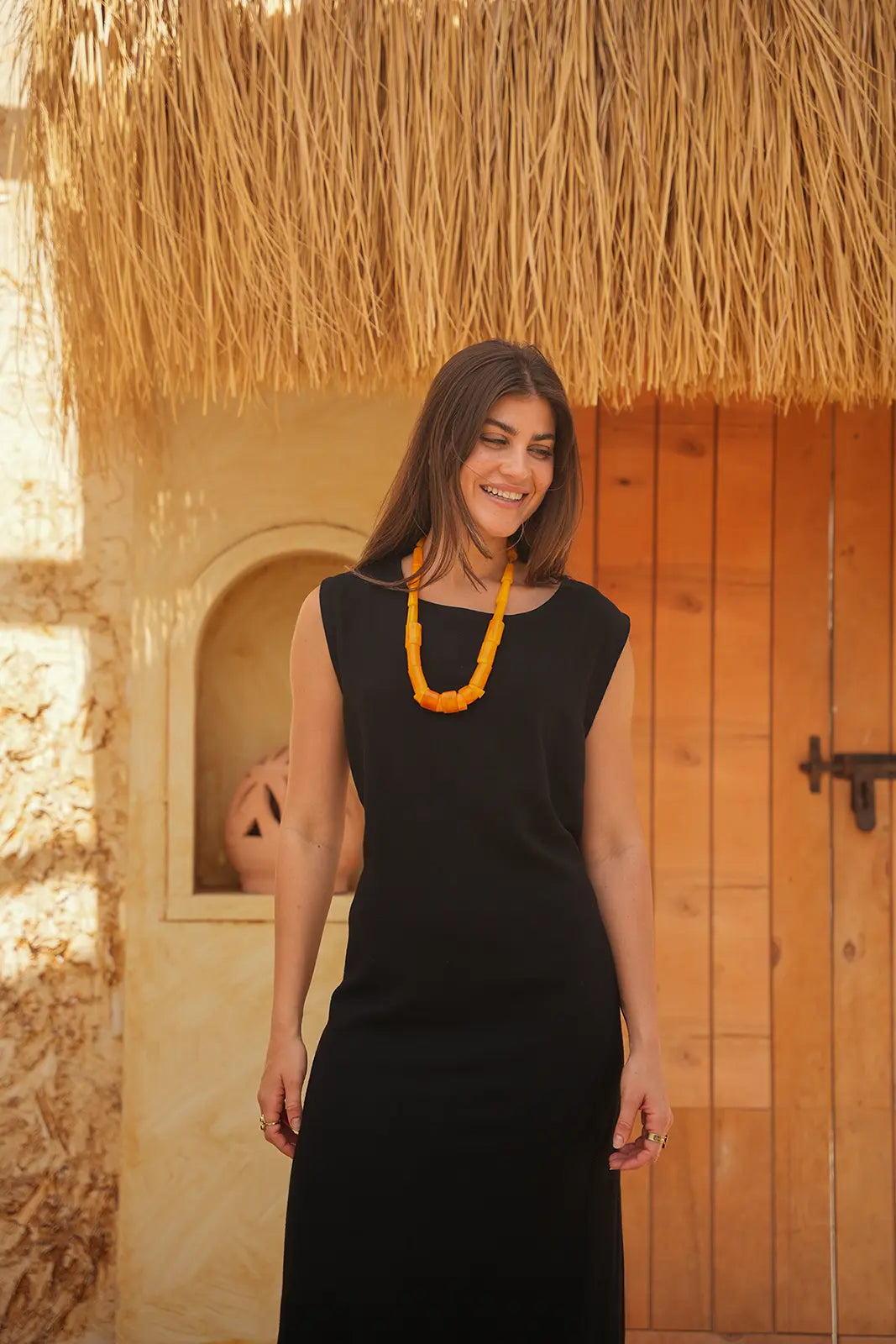 Luminea Amalfi Linen Blend Maxi Dress - Black