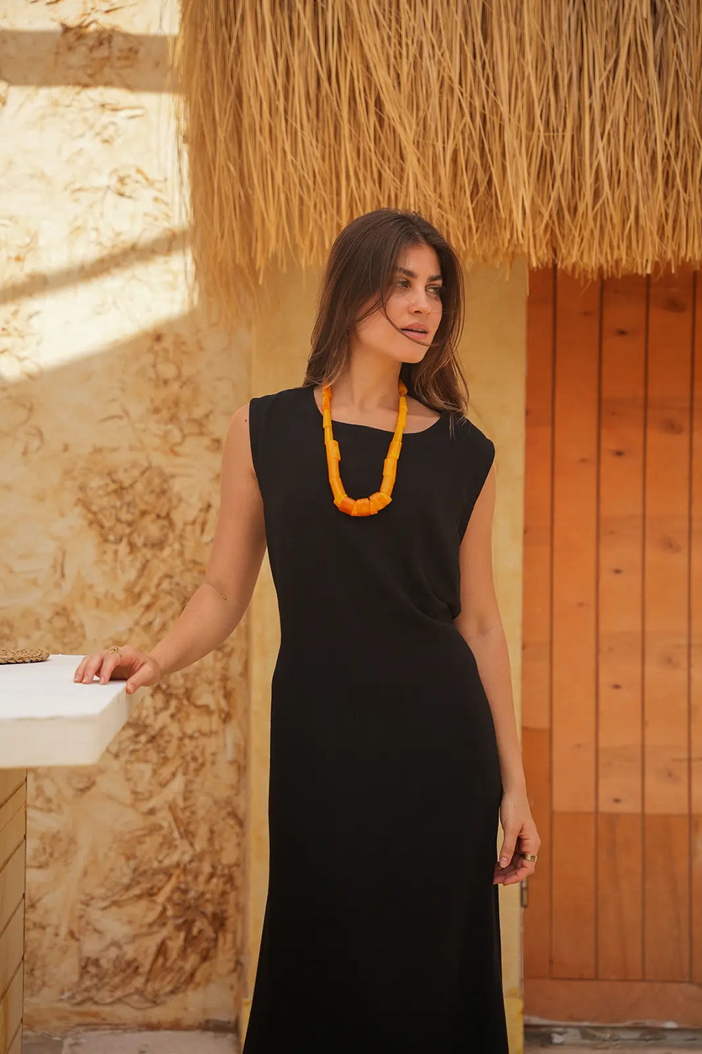 Luminea Amalfi Linen Blend Maxi Dress - Black