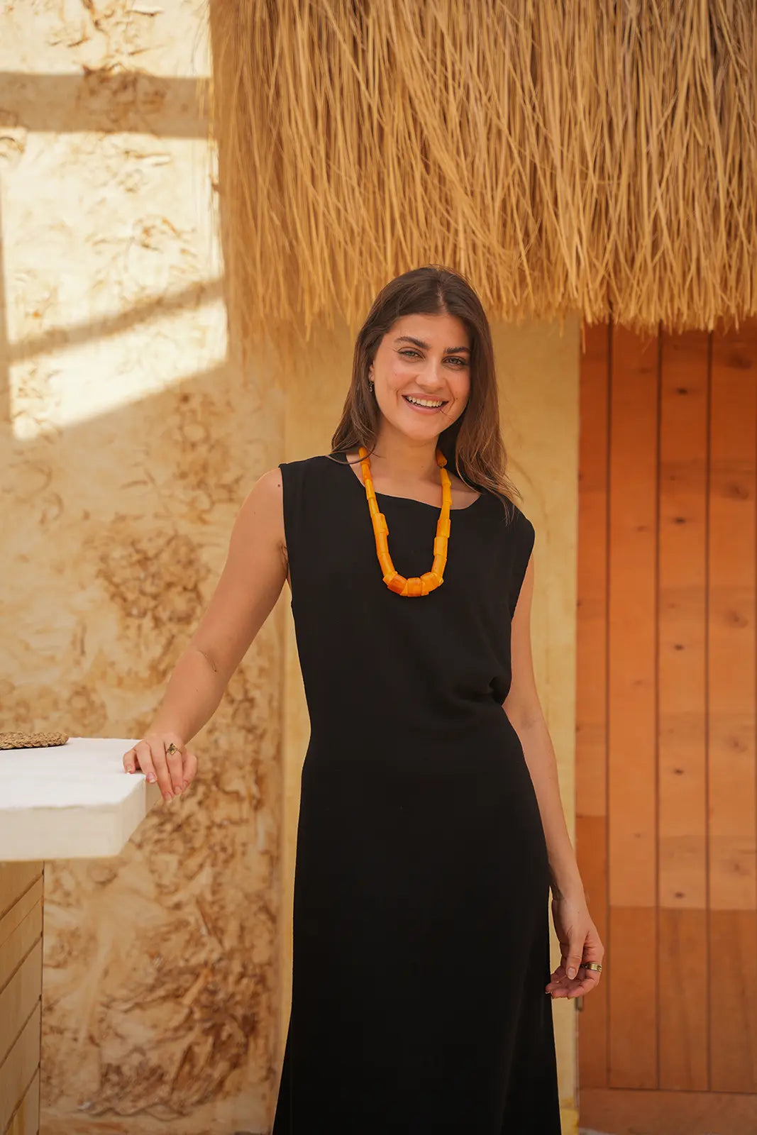 Luminea Amalfi Linen Blend Maxi Dress - Black