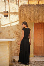 Luminea Amalfi Linen Blend Maxi Dress - Black