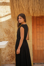 Luminea Amalfi Linen Blend Maxi Dress - Black