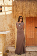 Luminea Amalfi Linen Blend Maxi Dress - Café Mocha